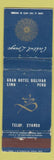 Matchbook Cover - Gran Hotel Bolivar Lima Peru WEAR