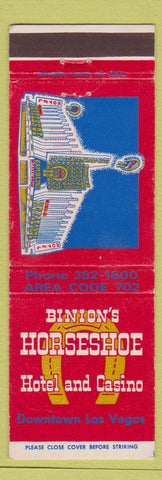 Matchbook Cover - Binion's Horseshoe Casino Las Vegas NV