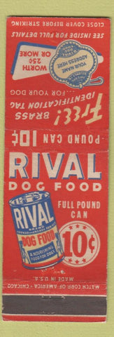 Matchbook Cover - Rival Dog Food Dog ID Tag WEAR