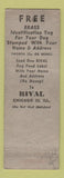 Matchbook Cover - Rival Dog Food Dog ID Tag WEAR