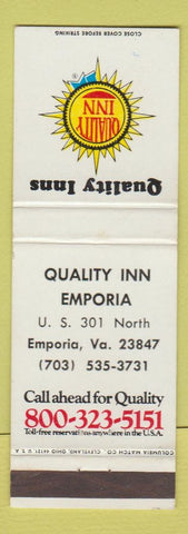 Matchbook Cover - Quality Inn Emporia VA