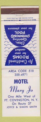 Matchbook Cover - Motel Mary Joe Fort Covington NY