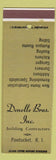 Matchbook Cover - Dennelle Bros Building Contractors Pawtucket RI MISCUT?