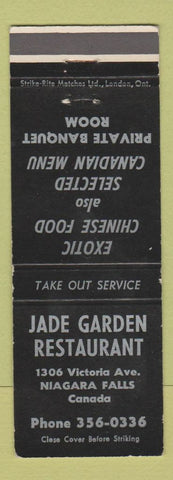 Matchbook Cover - Jade Garden Chinese Niagara Falls ON