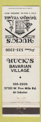 Matchbook Cover - Huck's Bavarian Village Redford MI