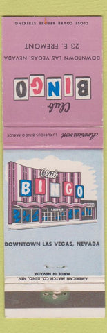Matchbook Cover - Club Bingo Casino Las Vegas NV