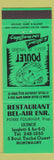 Matchbook Cover - Restaurant Bel Air Montmagny QC