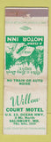 Matchbook Cover - Willow Court Motel Salisbury MD STAINED