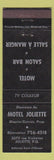 Matchbook Cover - Motel Joliette QC