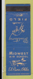 Matchbook Cover - Midwest Air School El Reno NV Mustang Field
