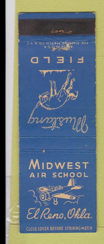 Matchbook Cover - Midwest Air School El Reno NV Mustang Field
