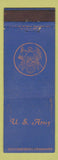 Matchbook Cover - US Army Blue