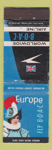 Matchbook Cover - BOAC Airline British Europe WORN