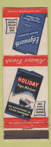 Matchbook Cover - Holiday Pipe Tobacco Edgeworth