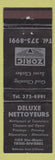 Matchbook Cover - Deluxe Nettoyeurs Trois Rivieres QC