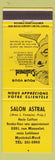 Matchbook Cover - Salon Astral Montreal QC girlie YELLOW