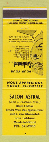 Matchbook Cover - Salon Astral Montreal QC girlie YELLOW