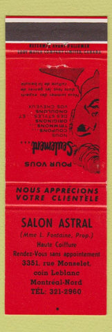 Matchbook Cover - Salon Astral Montreal QC girlie RED