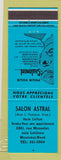 Matchbook Cover - Salon Astral Montreal QC girlie BLUE
