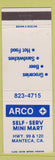 Matchbook Cover - Arco oil gas Manteca CA