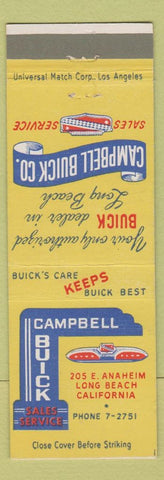 Matchbook Cover - Campbell Buick Long Beach CA