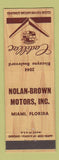 Matchbook Cover - Nolan Brown Cadillac Miami FL