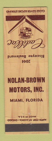 Matchbook Cover - Nolan Brown Cadillac Miami FL