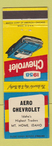 Matchbook Cover - 1958 Chevrolet Aero Mount Home ID