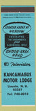 Matchbook Cover - Kancamagus Motor Lodge Lincoln NH BLUE