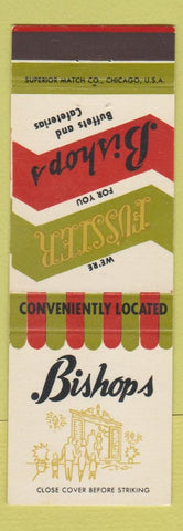 Matchbook Cover - Bishops Des Moines Waterloo Dubuque IA Peoria IL Omaha