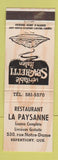Matchbook Cover - Restaurant La Paysanne Repentigny QC WEAR