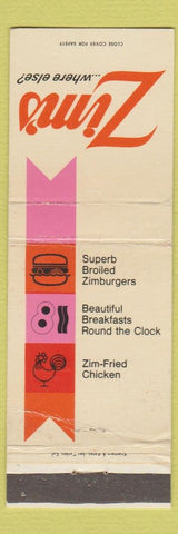 Matchbook Cover - Zim's Hamburgers San Francisco CA