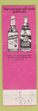 Matchbook Cover - Canada Dry Club Soda Early Times Whiskey WEAR