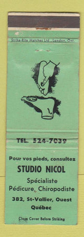 Matchbook Cover - Studio Nicol Quebec QC WORN