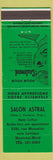 Matchbook Cover - Salon Astral Montreal QC girlie GREEN