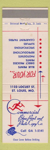 Matchbook Cover - Commercial Blue Print Photo Copy St Louis MO