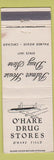 Matchbook Cover - O'Hare Drug Stores Chicago IL Palmer House