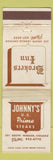 Matchbook Cover - Johnny's Prime Steaks Chicago IL Brokers Inn