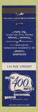 Matchbook Cover - Hotel 400 Drummondville QC