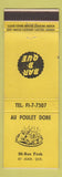 Matchbook Cover - Au Poulet Dore St Jean QC WEAR