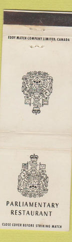 Matchbook Cover - Parliamentary Restaurant Ottawa? WEAR