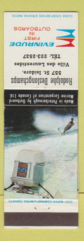 Matchbook Cover - Rodolphe Deslongchamps Ville Des Laurentides QC Evinrude Boat