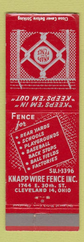 Matchbook Cover - Knapp Wire Fence Cleveland OH