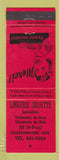 Matchbook Cover - Lingerie Juliette Charlemagne QC girlie RED
