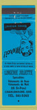 Matchbook Cover - Lingerie Juliette Charlemagne QC girlie BLUE