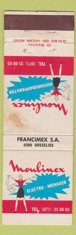 Matchbook Cover - Moulinex Electro Menager Girlie WORN