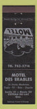 Matchbook Cover - Motel Des Erables Coteau Du Lac QC