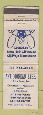 Matchbook Cover - Ant Moreau St Hyacinthe QC WORN