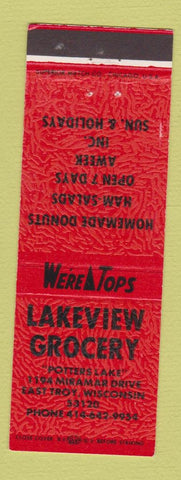 Matchbook Cover - Lakeview Grocery East Troy WI