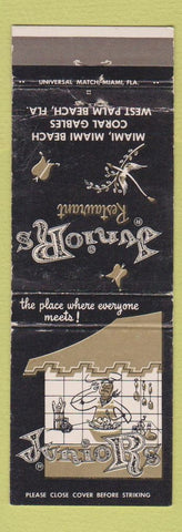 Matchbook Cover - Juniors Miami Coral Gables Palm Beach FL WORN